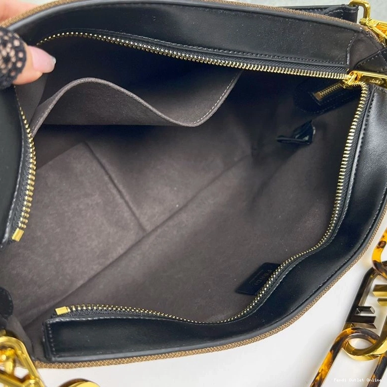 Affordable Bag In O'Lock Fabric Zip Brown Motif Shoulder FF Fendi 0820